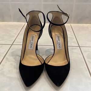 Authentic Jimmy Choo Lucy Black Suede Heels